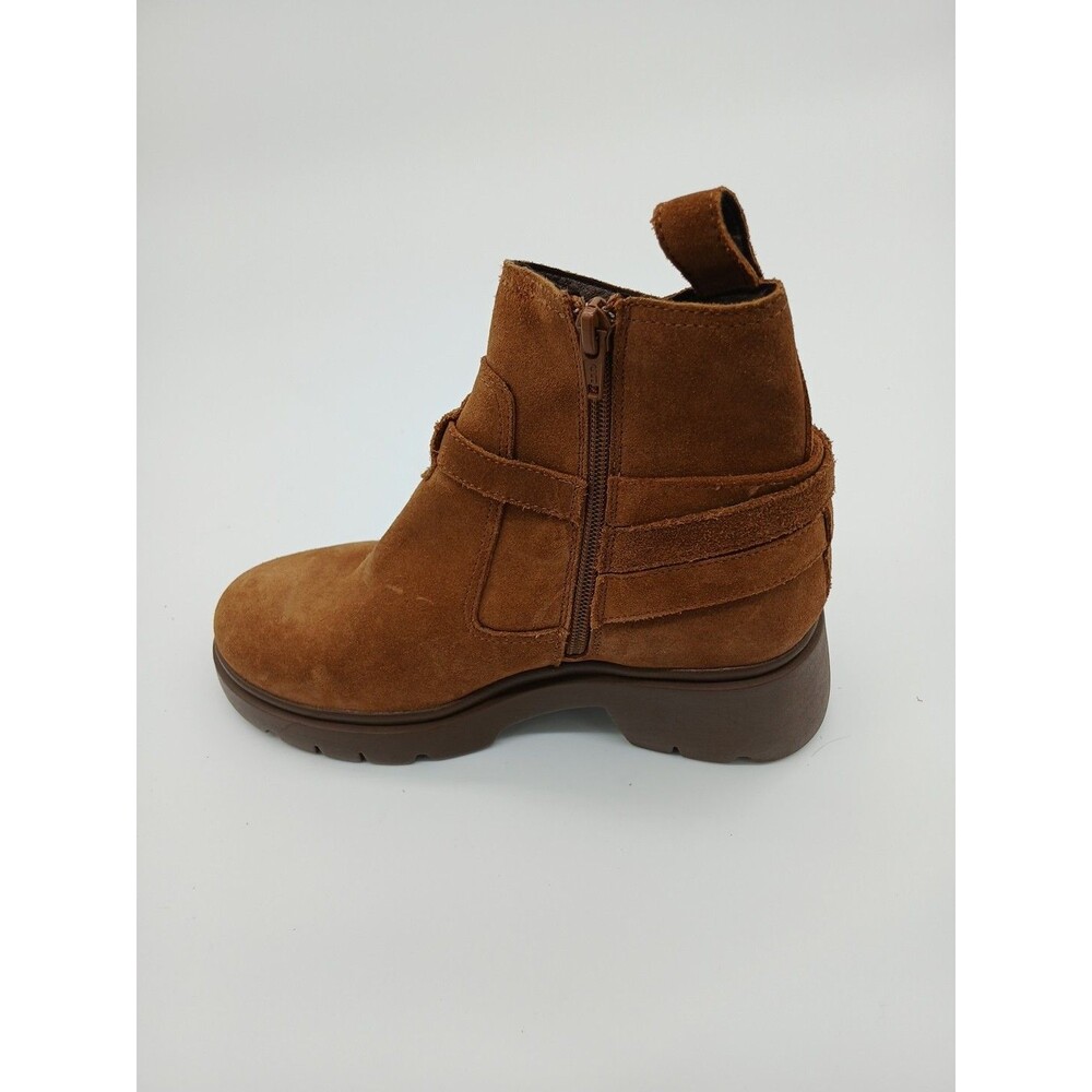 Steve Madden Coletta Lug Sole Tan Suede Buckle Ankle Booties Size 7.5 - Picture 6 of 7